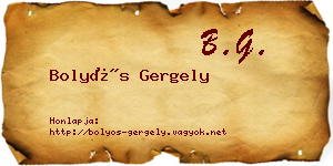 Bolyós Gergely névjegykártya